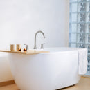 PARLOS 2-Handle Widespread High Arc Roman Tub Faucet with Valve & Faucet Supply Lines, Brushed Nickel, Demeter 1436202