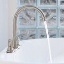 PARLOS 2-Handle Widespread High Arc Roman Tub Faucet with Valve & Faucet Supply Lines, Brushed Nickel, Demeter 1436202