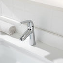 PARLOS Single Handle Bathroom Sink Faucet, Single Hole Bathroom Faucet with Pop Up Drain, Deck Plate and Cupc Water Supply Lines, Chrome, 1339701