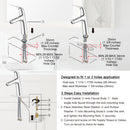 PARLOS Single Handle Bathroom Sink Faucet, Single Hole Bathroom Faucet with Pop Up Drain, Deck Plate and Cupc Water Supply Lines, Chrome, 1339701