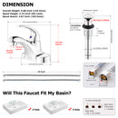 PARLOS Single Handle 4-in Centerset Bathroom Sink Faucet with All Metal Pop-up Drain & Faucet Supply Lines, Chrome, 1.2 GPM Flow Rate, 13433P