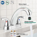 PARLOS 2-Handle Bathroom Sink Faucet with Drain Assembly and Supply Hose Lead-Free cUPC Lavatory Faucet Mixer Double Handle Tap Deck Mounted, Chrome, 1.2 GPM Flow Rate (1359801P)