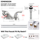 PARLOS Two-Handle Bathroom Sink Faucet with Metal Drain Assembly and Supply Hose, Lead-Free cUPC,Brushed Nickel,1.2 GPM (13622P)