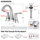 PARLOS 2-Handle Bathroom Sink Faucet with Metal Drain Assembly and and Faucet Supply Lines (1.2GPM, Brushed Nickel), 1362502P