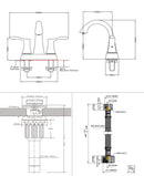 PARLOS 2-Handle Bathroom Sink Faucet with Drain assembly and Water Supply Hose, Brushed Gold, Demeter (1362508)