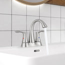 PARLOS 2-Handle Bathroom Sink Faucet with Metal Drain Assembly and and Faucet Supply Lines (1.2GPM, Brushed Nickel), 1362502P