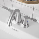 PARLOS 2-Handle Bathroom Sink Faucet with Metal Drain Assembly and and Faucet Supply Lines (1.2GPM, Brushed Nickel), 1362502P