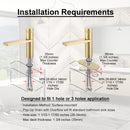 EZANDA Brass Single Handle Bathroom Faucet with Deck Plate, Pop-up Sink Drain Assembly & Faucet Supply Lines, Brushed Gold (1416408)