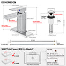 EZANDA Brass Single Handle Bathroom Sink Faucet Lavatory Vanity Pop Up Drain Stopper Water Supply Lines Brushed Nickel (14166)