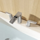 EZANDA 2-Handle Bathroom Sink Faucet, Widespread Waterfall Lavatory Faucet with Pop-up Drain Assembly & Faucet Supply Lines, Brushed Nickel (1431202)