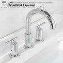 Parlos Two Handles 8 inch Widespread Three Hole Bathroom Sink Faucet Supply Hoses Basin Faucet Mixer Tap Chrome 1433101