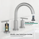 PARLOS 2-Handle Widespread 8 inch Bathroom Sink Faucet 3 Hole Vanity Faucet with cUPC Faucet Supply Lines, Brushed Nickel,1433102D