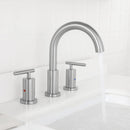 Parlos Two Handle 8 inch Widespread Three Hole Bathroom Sink Faucet Supply Hoses Basin Faucet Mixer Tap Brushed Nickel（1433102）