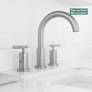 PARLOS 2-Handle Widespread 8 inch Bathroom Sink Faucet 3 Hole Vanity Faucet with cUPC Faucet Supply Lines, Brushed Nickel,1433102D