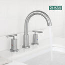 PARLOS 2-Handle Widespread 8 inch Bathroom Sink Faucet 3 Hole Vanity Faucet with cUPC Faucet Supply Lines, Brushed Nickel,1433102D