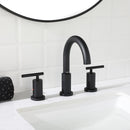 Parlos Two Handle 8 inch Widespread Three Hole Bathroom Sink Faucet Supply Hoses Basin Faucet Mixer Tap Matte Black 1433104