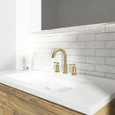 Parlos Two Handle 8 inch Widespread Three Hole Bathroom Sink Faucet Supply Hoses Basin Faucet Mixer Tap Brushed Nickel（1433108）