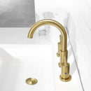 Parlos Two Handle 8 inch Widespread Three Hole Bathroom Sink Faucet Supply Hoses Basin Faucet Mixer Tap Brushed Nickel（1433108）