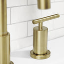 PARLOS 2-Handle Widespread 8 inch Bathroom Sink Faucet 3 Hole Vanity Faucet with cUPC Faucet Supply Lines, Brushed Gold, 1433108D