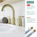 PARLOS 2-Handle Widespread 8 inch Bathroom Sink Faucet 3 Hole Vanity Faucet with cUPC Faucet Supply Lines, Brushed Gold, 1433108D