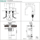 Parlos Two Handle 8 inch Widespread Three Hole Bathroom Sink Faucet Supply Hoses Basin Faucet Mixer Tap Brushed Nickel（1433102）