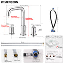 PARLOS Widespread 8 inch Bathroom Sink Faucet 3 Hole Vanity Faucet with cUPC Faucet Supply Lines, Chrome, 1434101D