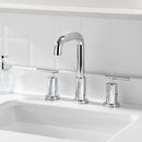 PARLOS 8 inch Widespread Bathroom Sink Faucet 2-Handle Chrome with All Metal Pop-up Drain & Faucet Supply Lines (1434101)