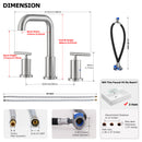 PARLOS Widespread 8 inch Bathroom Sink Faucet 3 Hole Vanity Faucet with cUPC Faucet Supply Lines, Brushed Nickel, 1434102D