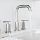 PARLOS 8 inch Widespread Bathroom Sink Faucet 2-Handle Brushed Nickel with All Metal Pop-up Drain & Faucet Supply Lines(1434102)