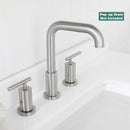 PARLOS Widespread 8 inch Bathroom Sink Faucet 3 Hole Vanity Faucet with cUPC Faucet Supply Lines, Brushed Nickel, 1434102D