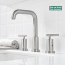 PARLOS Widespread 8 inch Bathroom Sink Faucet 3 Hole Vanity Faucet with cUPC Faucet Supply Lines, Brushed Nickel, 1434102D