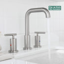 PARLOS Widespread 8 inch Bathroom Sink Faucet 3 Hole Vanity Faucet with cUPC Faucet Supply Lines, Brushed Nickel, 1434102D