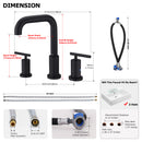 PARLOS Widespread 8 inch Bathroom Sink Faucet 3 Hole Vanity Faucet with cUPC Faucet Supply Lines, Matte Black,1434104D