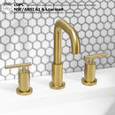 Parlos 8 inch Widespread Bathroom Sink Faucet 2-Handle Brushed Gold with All Metal Pop-up Drain & Faucet Supply Lines(1434108)