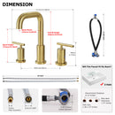 PARLOS Widespread 8 inch Bathroom Sink Faucet 3 Hole Vanity Faucet with cUPC Faucet Supply Lines, Matte Black, 1434108D