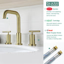 PARLOS Widespread 8 inch Bathroom Sink Faucet 3 Hole Vanity Faucet with cUPC Faucet Supply Lines, Matte Black, 1434108D