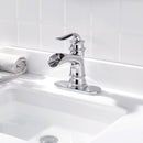 PARLOS Single Handle Bathroom Faucet, Waterfall Sink Faucet with Pop Up Drain, Escutcheon and Cupc Water Supply Lines, Chrome, 1434901