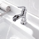 PARLOS Single Handle Bathroom Faucet, Waterfall Sink Faucet with Pop Up Drain, Escutcheon and Cupc Water Supply Lines, Chrome, 1434901