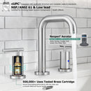 PARLOS Widespread 8 inch Bathroom Sink Faucet 3 Hole Vanity Faucet with cUPC Faucet Supply Lines, Brushed Nickel, 1.2GPM, 1437502PD