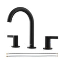 PARLOS 2-Handle Widespread 8 inch Bathroom Sink Faucet 3 Hole Vanity Faucet with cUPC Faucet Supply Lines, Matte Black, 1.2GPM, 1437604PD