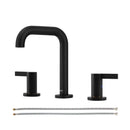 PARLOS Widespread 8 inch Bathroom Sink Faucet 3 Hole Vanity Faucet with cUPC Faucet Supply Lines, Matte Black, 1.2GPM, 1437704PD