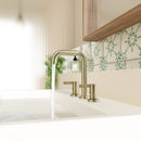 PARLOS Widespread 8 inch Bathroom Sink Faucet 3 Hole Vanity Faucet with cUPC Faucet Supply Lines, Matte Black, 1.2GPM, 1437708PD
