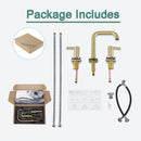 PARLOS Widespread 8 inch Bathroom Sink Faucet 3 Hole Vanity Faucet with cUPC Faucet Supply Lines, Matte Black, 1.2GPM, 1437708PD