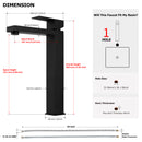 EZANDA Single Handle Vessel Sink Faucet Tall Bathroom Bowl Basin Mixer Tap One Hole With Water Supply Line, Matte Black