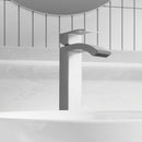 EZANDA Waterfall Vessel Sink Faucet Tall Bathroom Faucet Single Handle, Single Hole Bowl Basin Mixer Tap with Water Supply Lines, Brushed Nickel, 1440702D