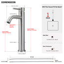 EZANDA Tall Bathroom Faucet Single Handle Vessel Sink Faucet One Hole Bowl Basin Mixer With Water Supply Lines, Brushed Nickel