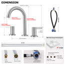 PARLOS 2-Handle Widespread 8 inch Bathroom Sink Faucet 3 Hole Vanity Faucet with cUPC Faucet Supply Lines, Brushed Nickel, 1.2GPM, 1437602PD