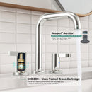 PARLOS Widespread 8 inch Bathroom Sink Faucet 3 Hole Vanity Faucet with cUPC Faucet Supply Lines, Chrome, 1.2GPM, 1437701PD