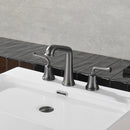 NEWATER 8 inch Widespread 2-Handle Bathroom Sink Faucet Basin Mixer Tap with Faucet Supply Lines & Metal Pop-up Drain Black Stainless, 2004051
