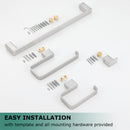 PARLOS Brass Bathroom Accessory Hareware Set 4 Pack Included Towel Bar, Hand Towel Holder, Toilet Paper Holder, Robe Hook , Brushed Nickel, Doris (2102502)